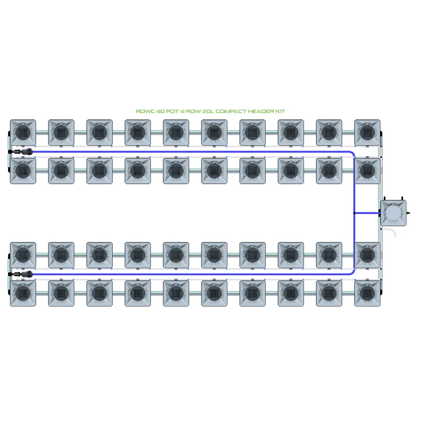 Alien Hydroponics RDWC 40 Pot 4 Row Kit