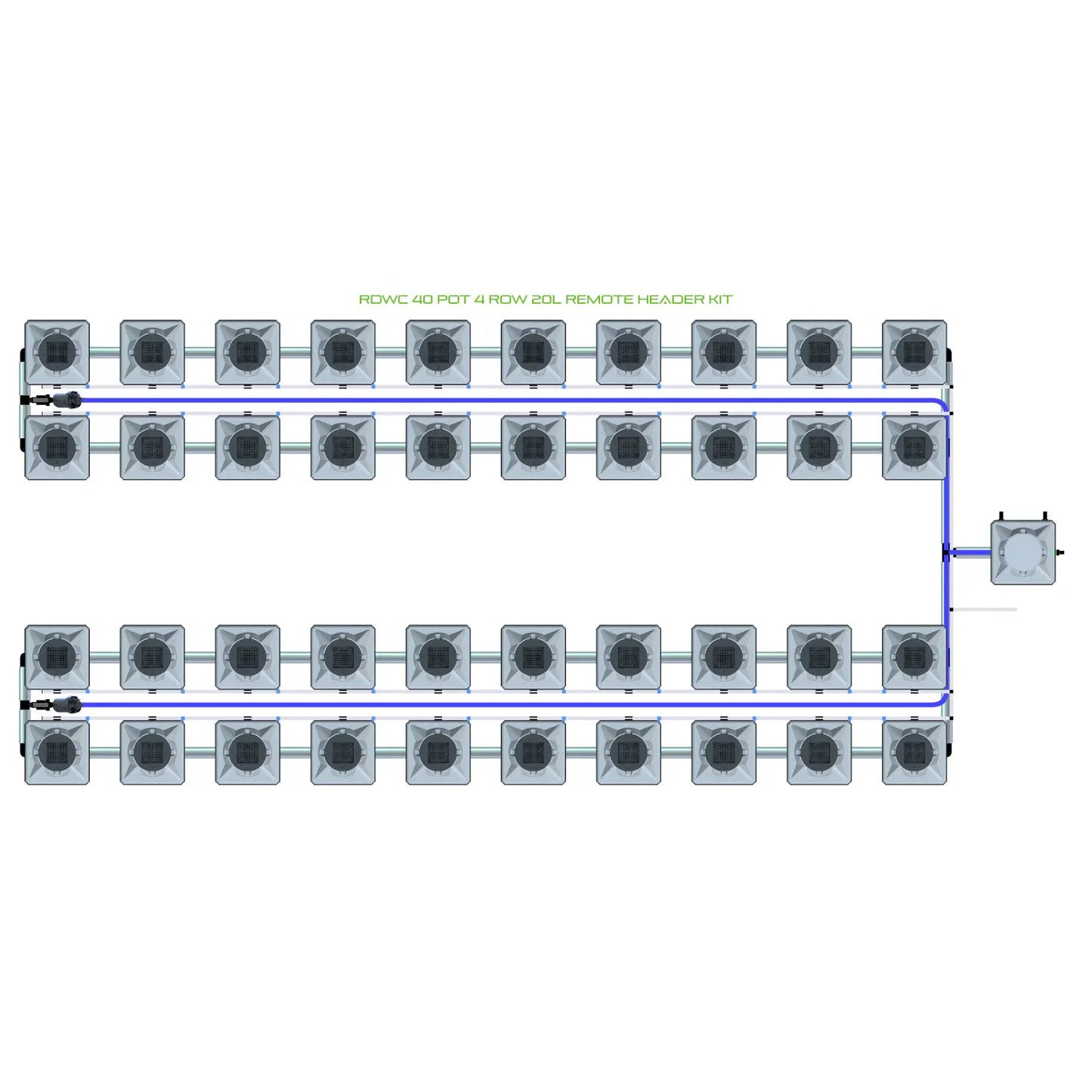 Alien Hydroponics RDWC 40 Pot 4 Row Kit