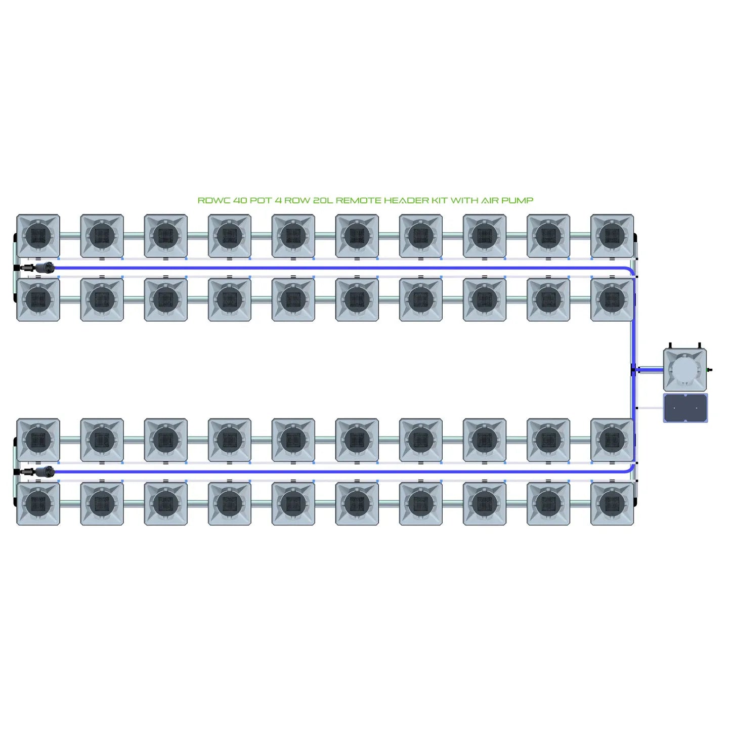 Alien Hydroponics RDWC 40 Pot 4 Row Kit