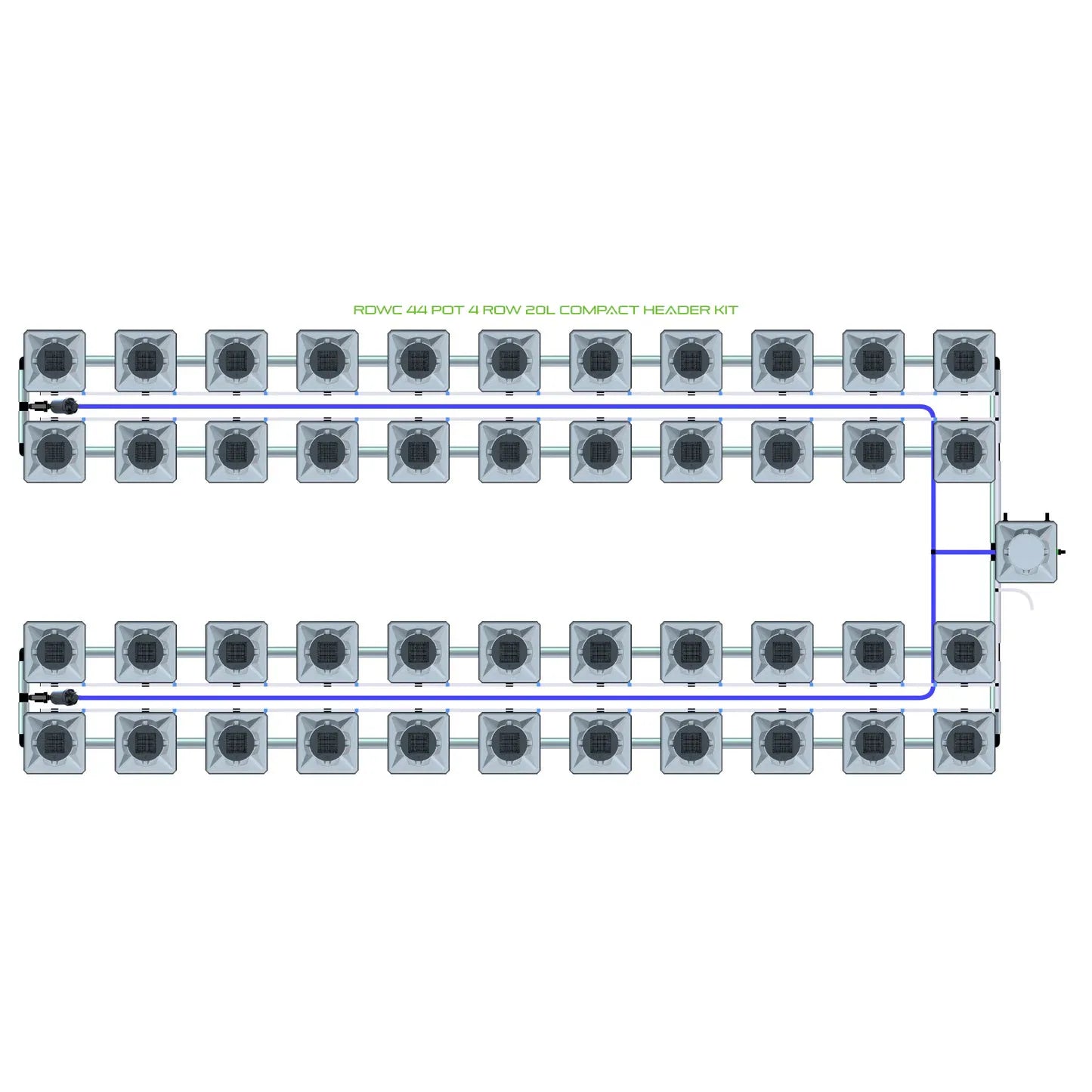 Alien Hydroponics RDWC 44 Pot 4 Row Kit
