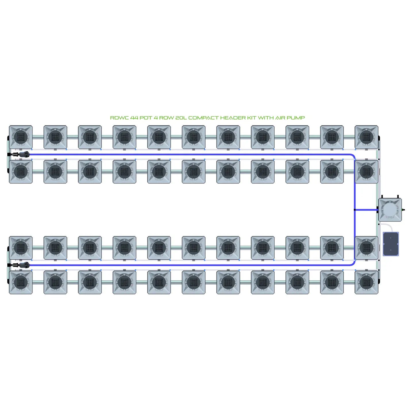 Alien Hydroponics RDWC 44 Pot 4 Row Kit