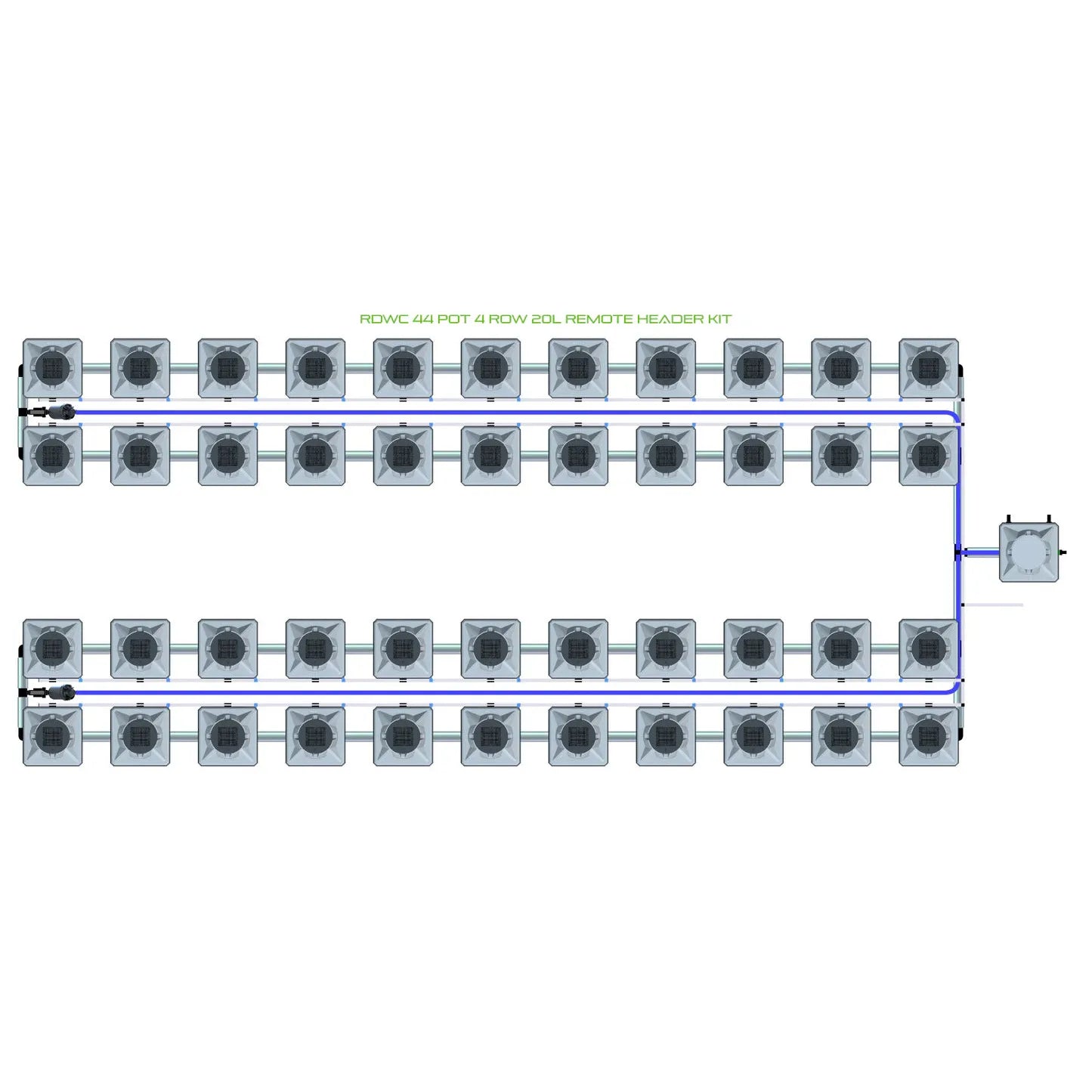 Alien Hydroponics RDWC 44 Pot 4 Row Kit