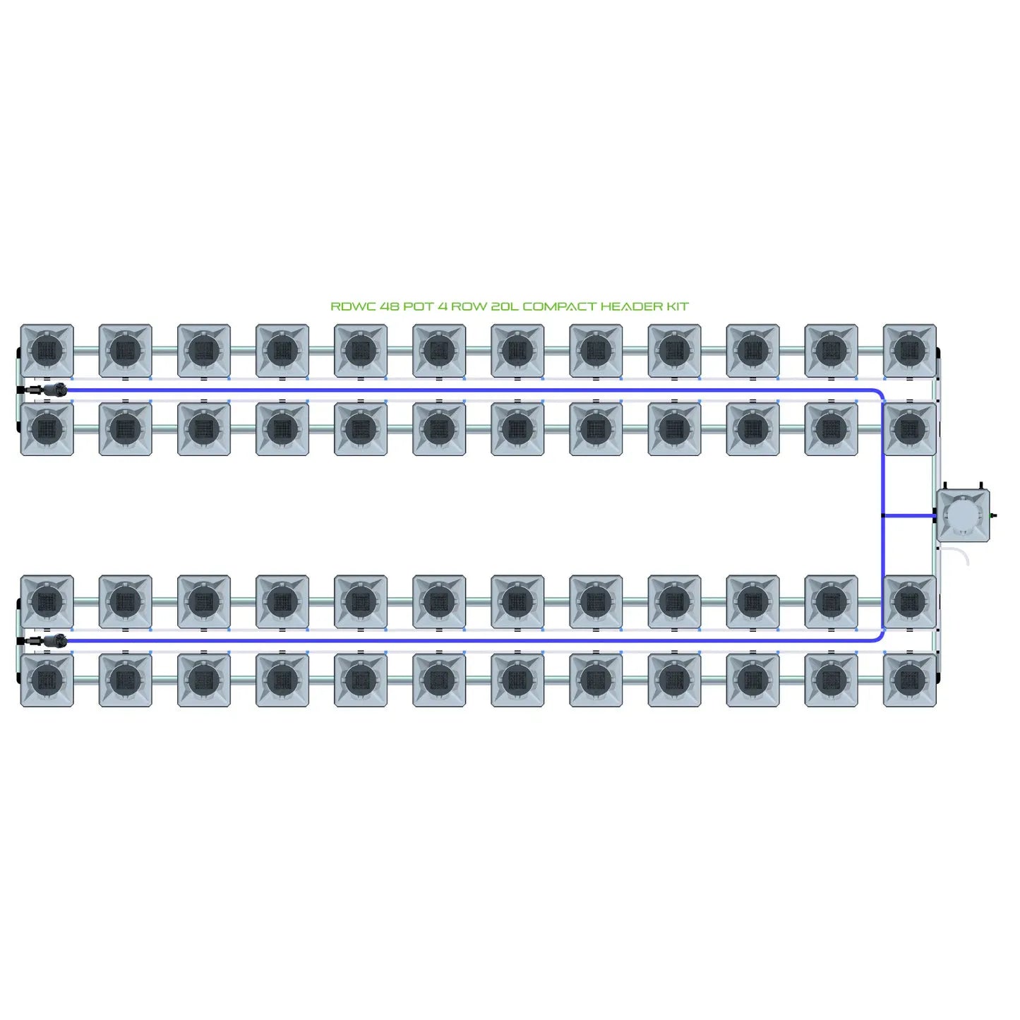 Alien Hydroponics RDWC 48 Pot 4 Row Kit