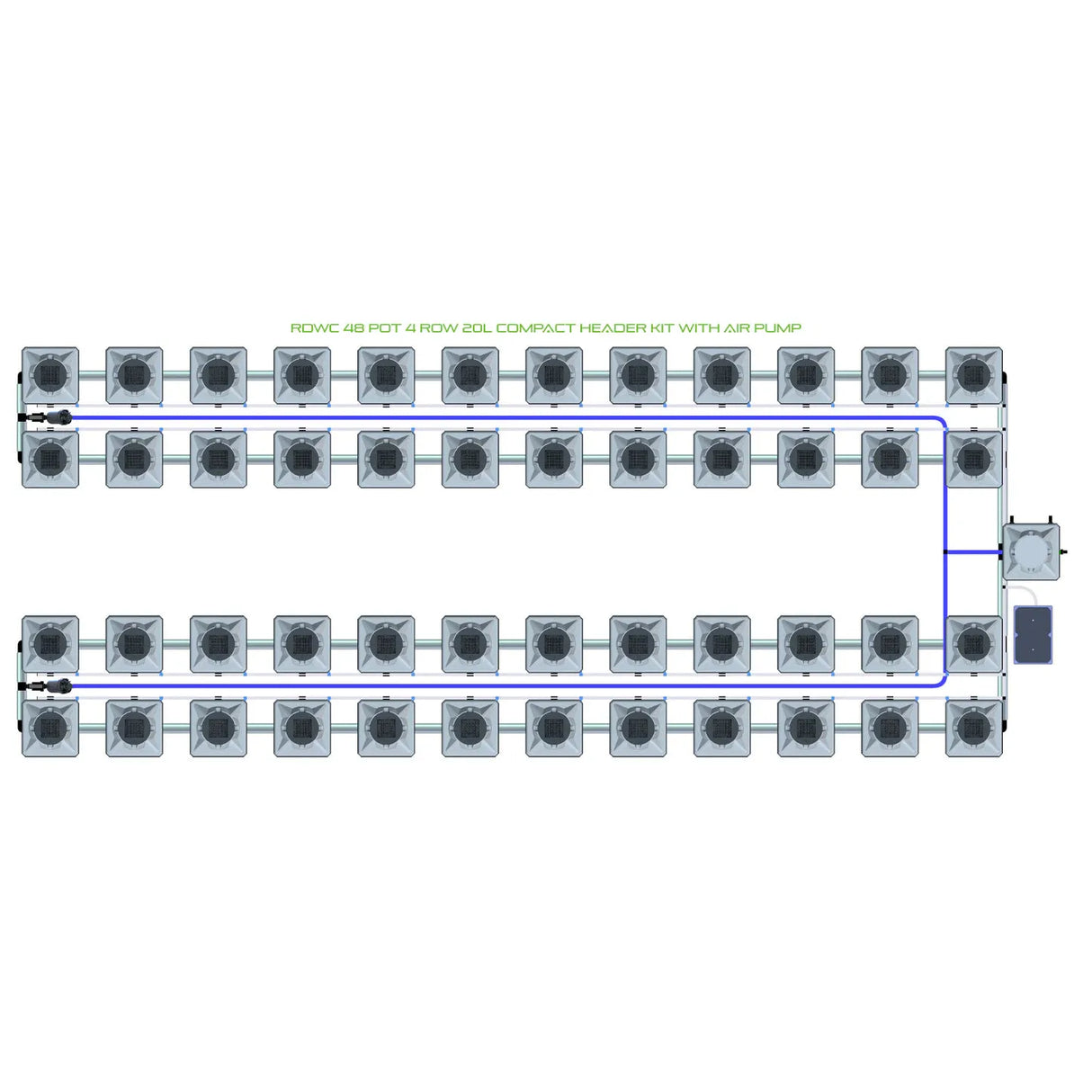Alien Hydroponics RDWC 48 Pot 4 Row Kit