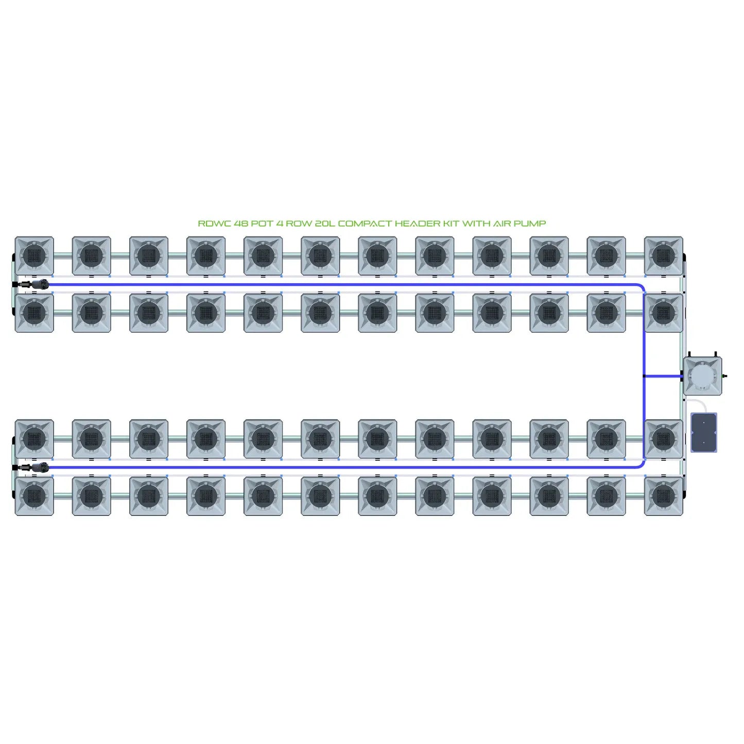 Alien Hydroponics RDWC 48 Pot 4 Row Kit