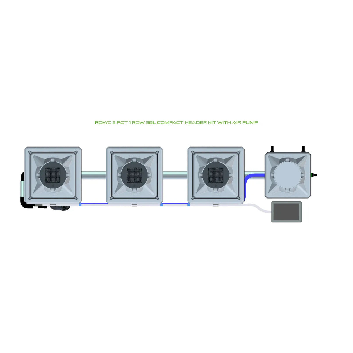Alien Hydroponics RDWC 3 Pot 1 Row Kit
