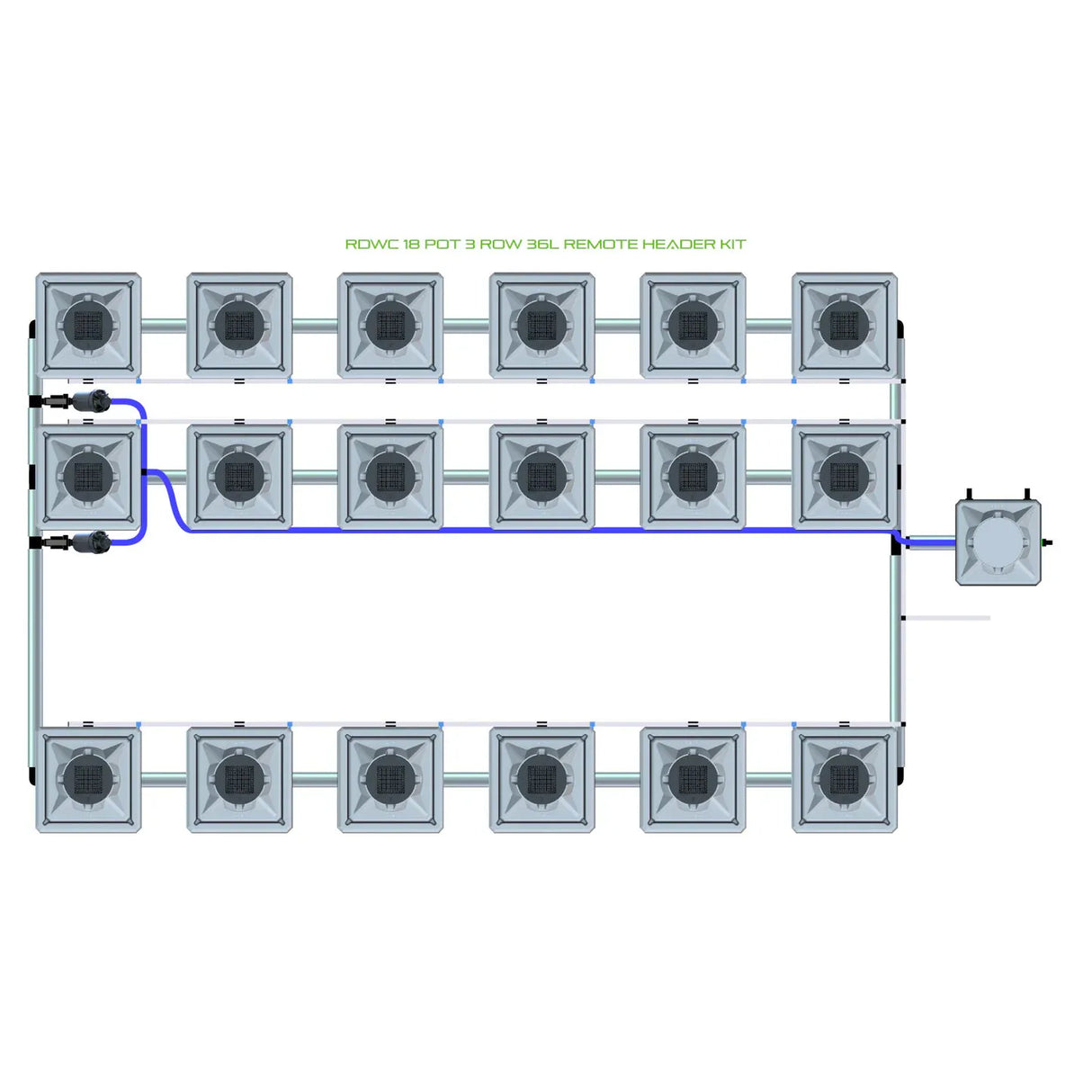 Alien Hydroponics RDWC 18 Pot 3 Row Kit