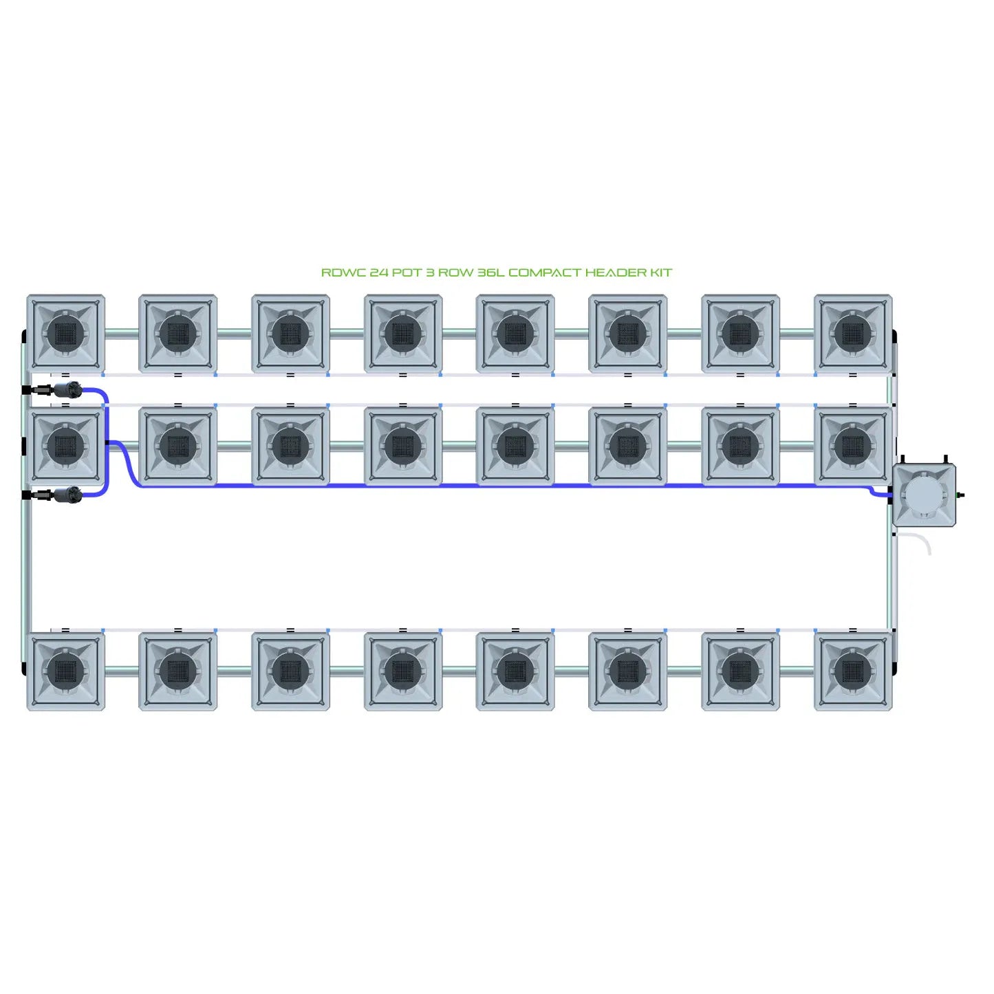 Alien Hydroponics RDWC 24 Pot 3 Row Kit