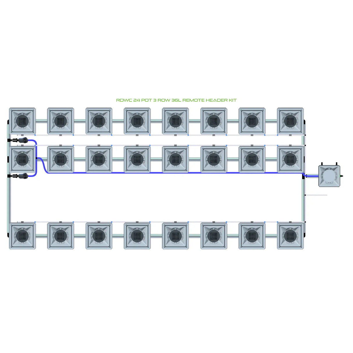 Alien Hydroponics RDWC 24 Pot 3 Row Kit