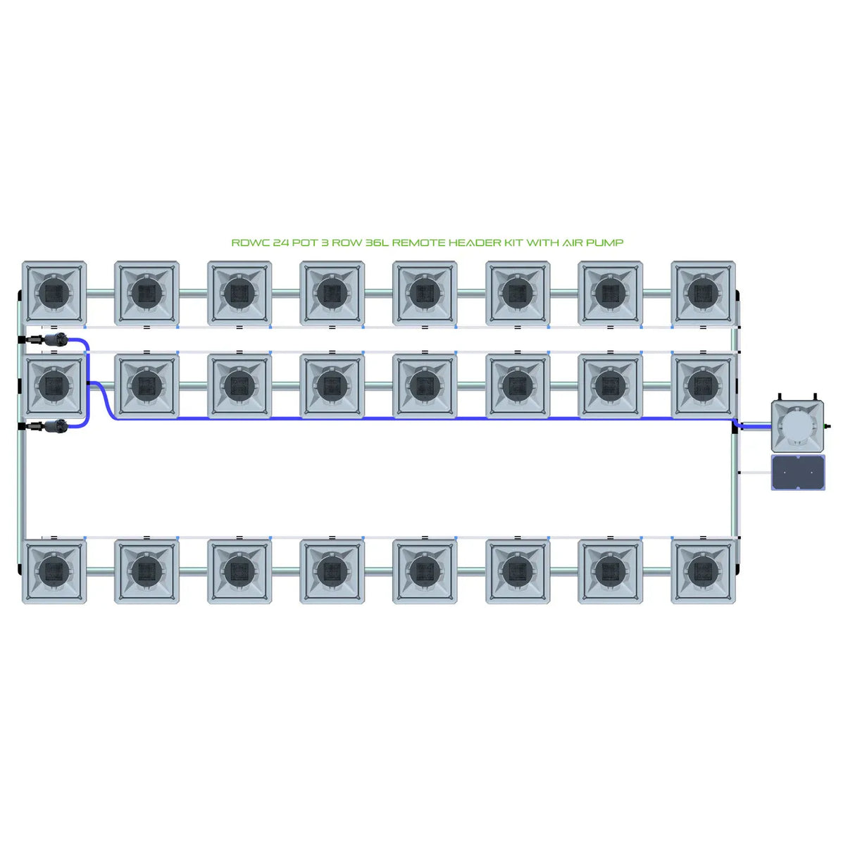 Alien Hydroponics RDWC 24 Pot 3 Row Kit