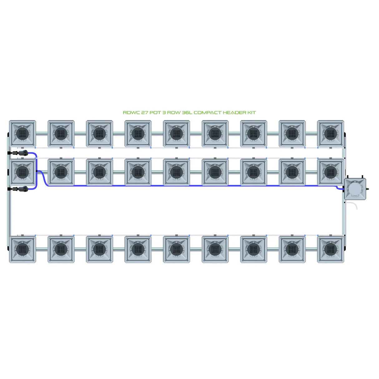 Alien Hydroponics RDWC 27 Pot 3 Row Kit