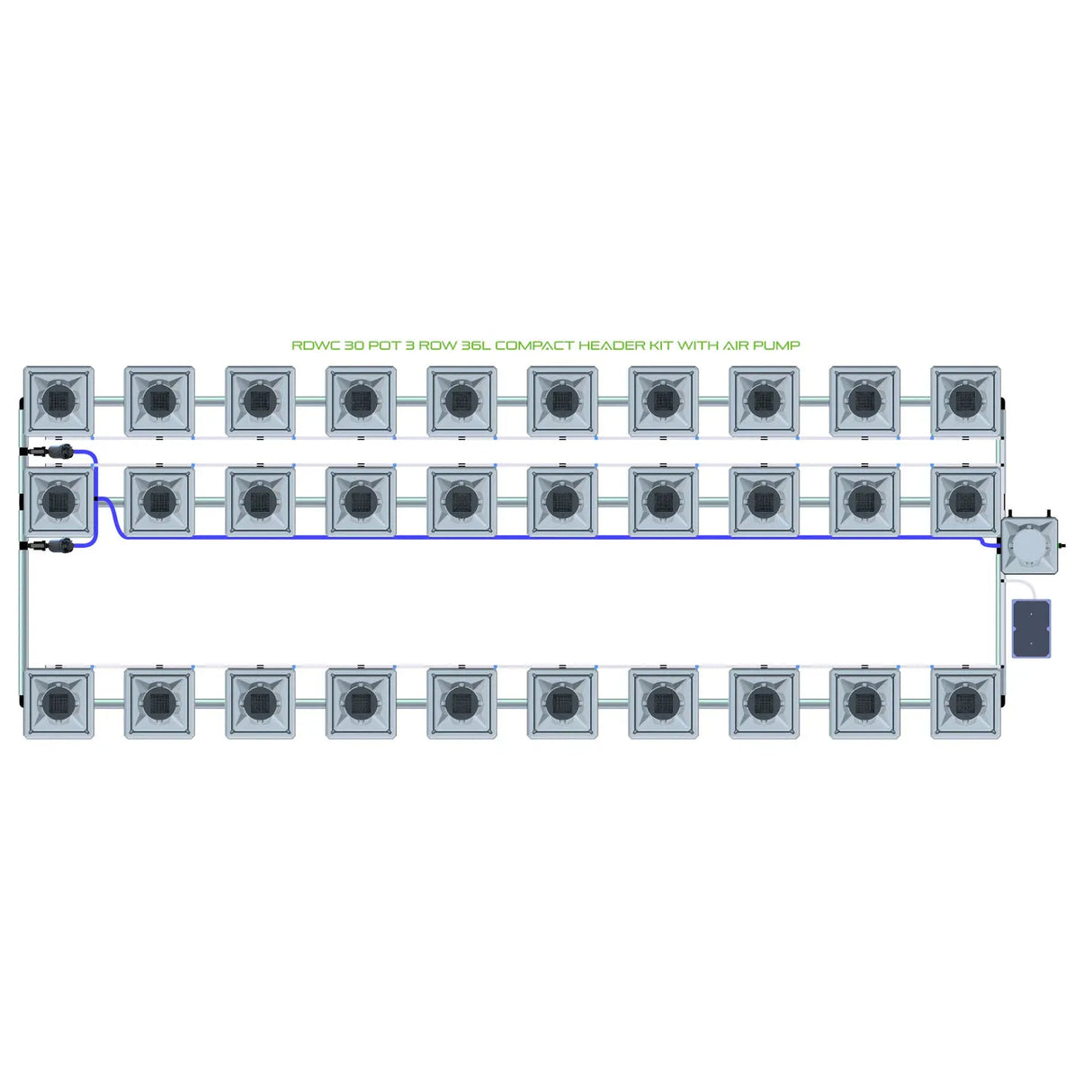 Alien Hydroponics RDWC 30 Pot 3 Row Kit