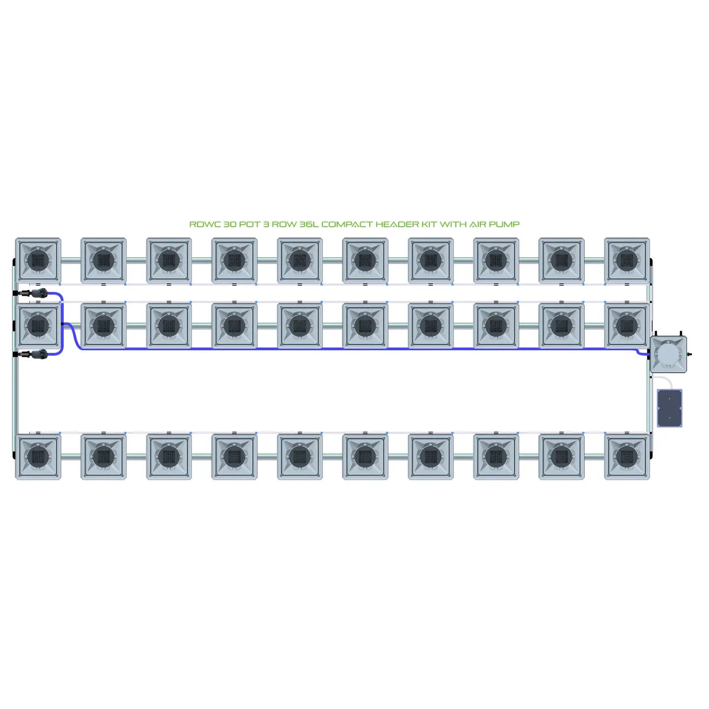 Alien Hydroponics RDWC 30 Pot 3 Row Kit