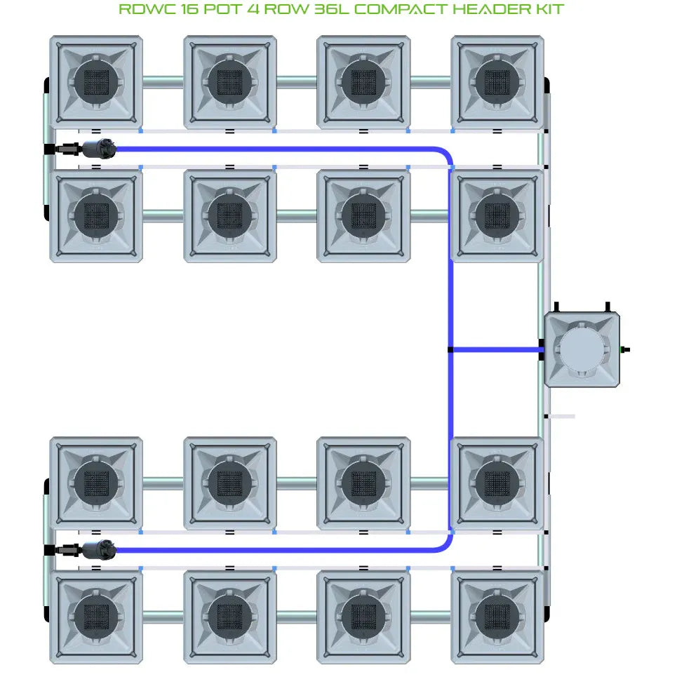 Alien Hydroponics RDWC 16 Pot 4 Row Kit