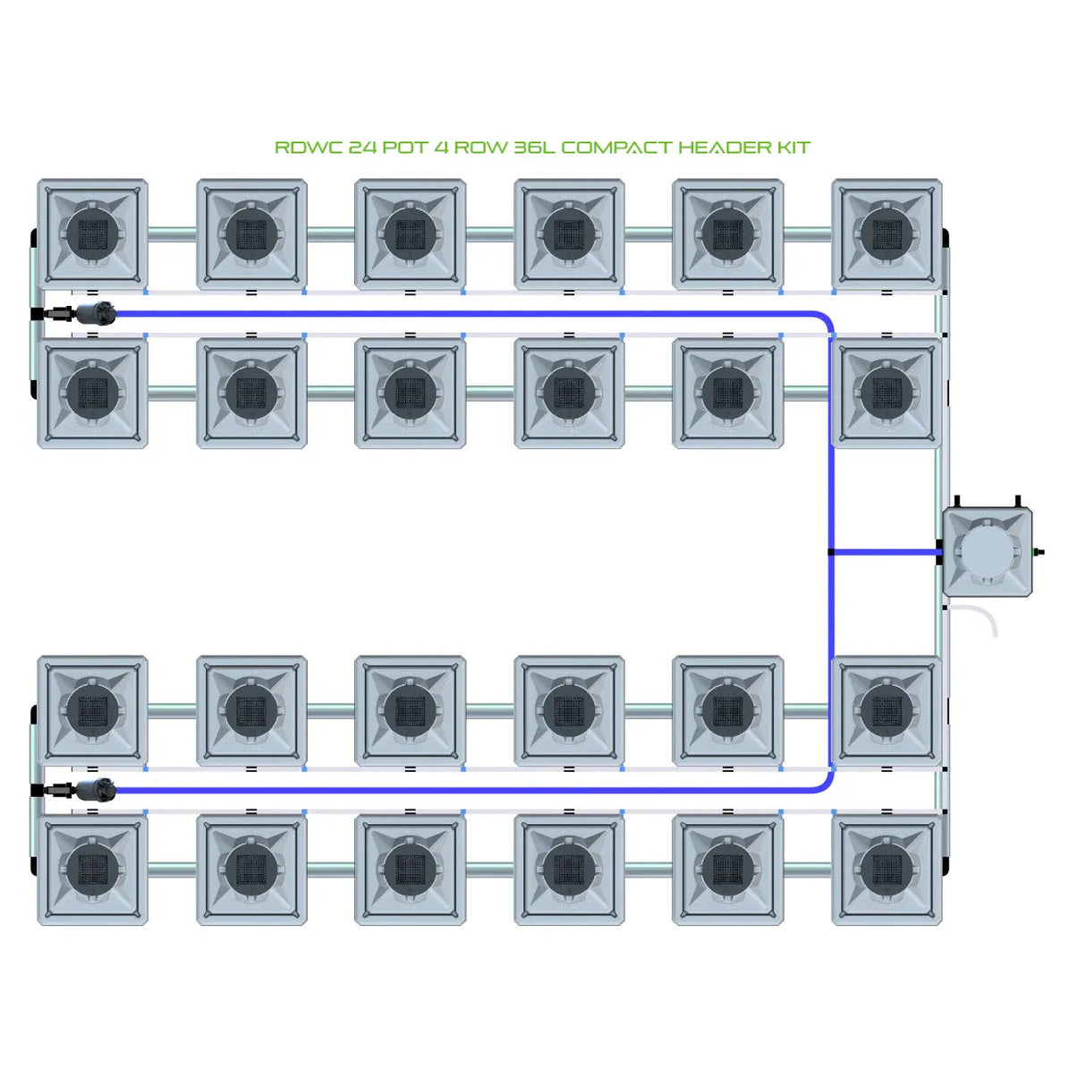 Alien Hydroponics RDWC 24 Pot 4 Row Kit
