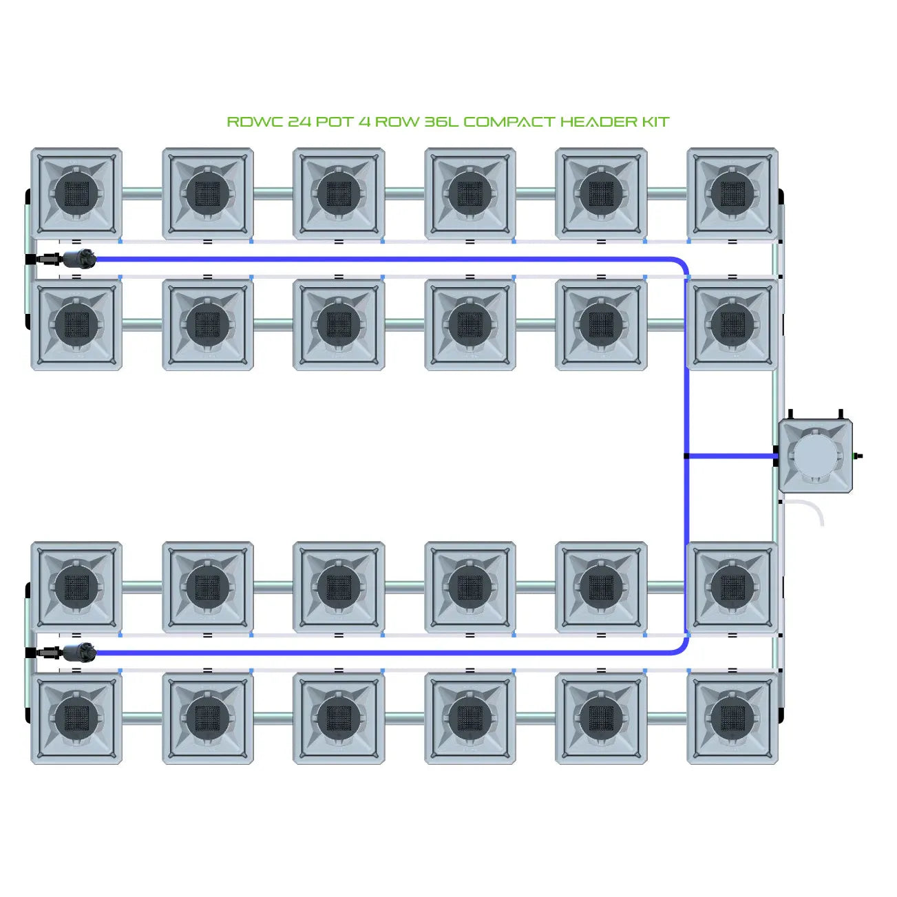 Alien Hydroponics RDWC 24 Pot 4 Row Kit