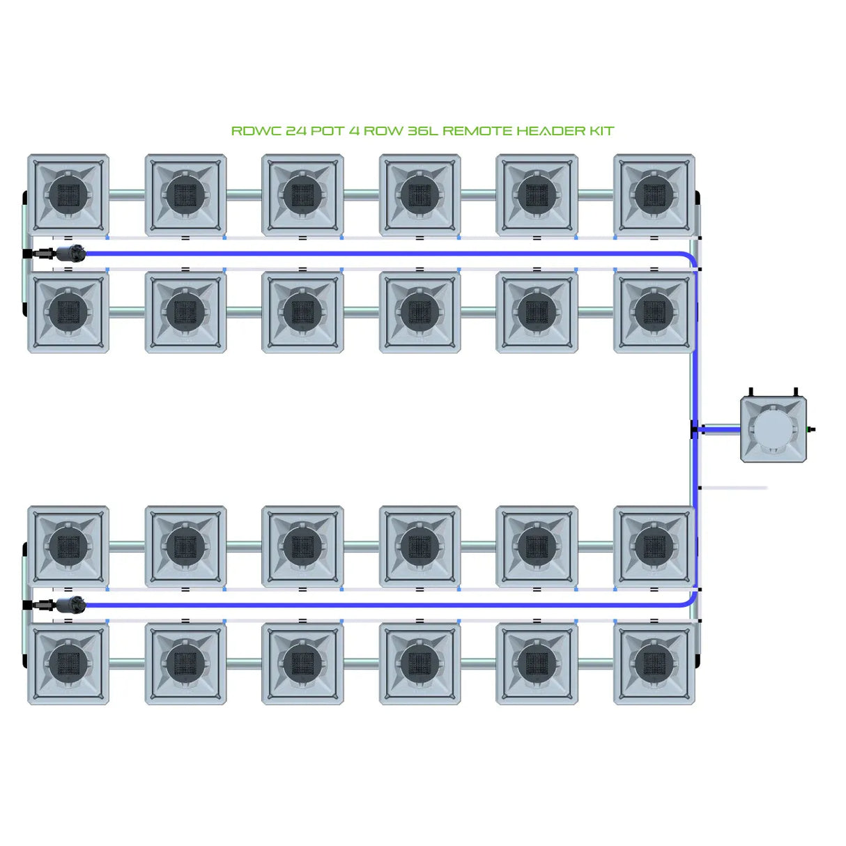 Alien Hydroponics RDWC 24 Pot 4 Row Kit