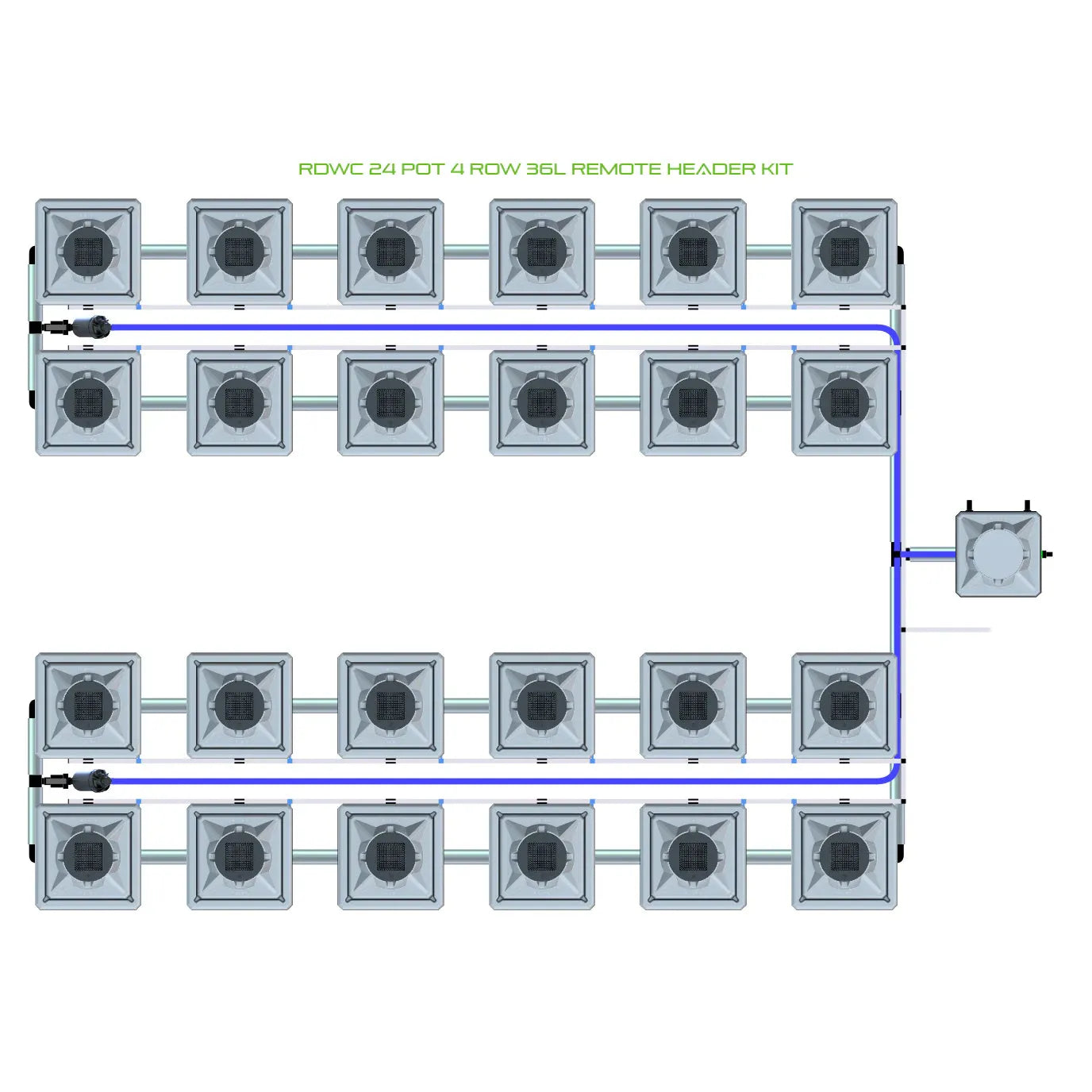 Alien Hydroponics RDWC 24 Pot 4 Row Kit