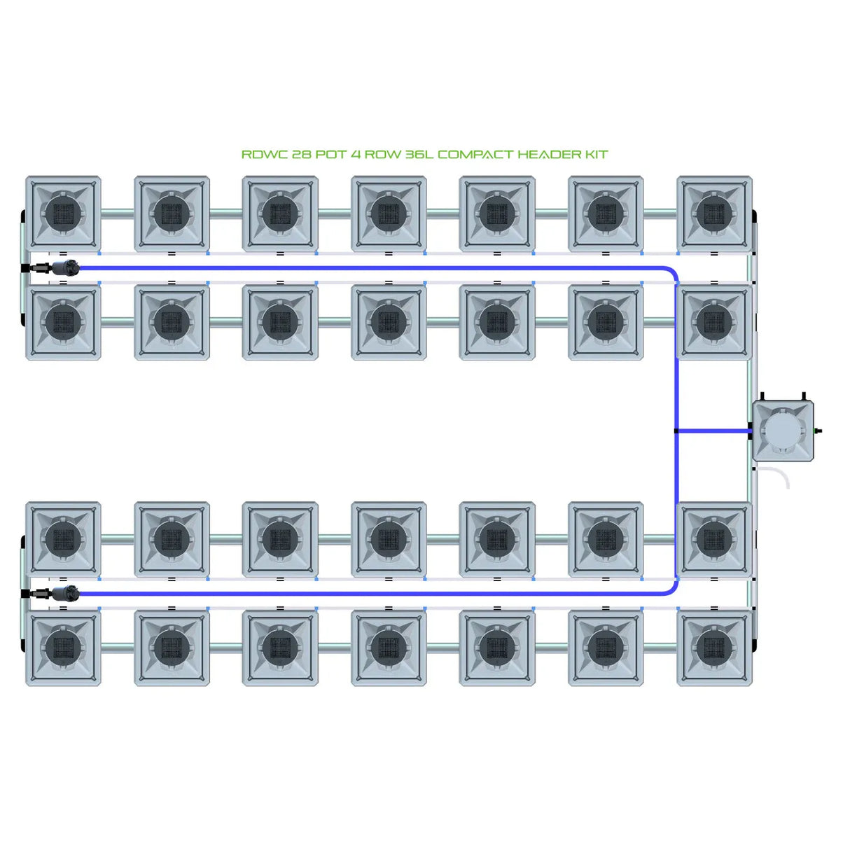 Alien Hydroponics RDWC 28 Pot 4 Row Kit