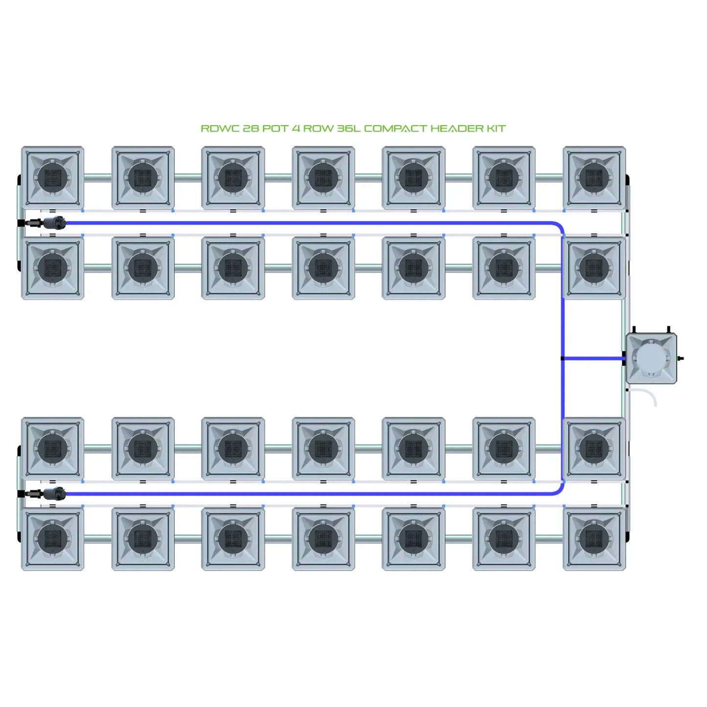 Alien Hydroponics RDWC 28 Pot 4 Row Kit