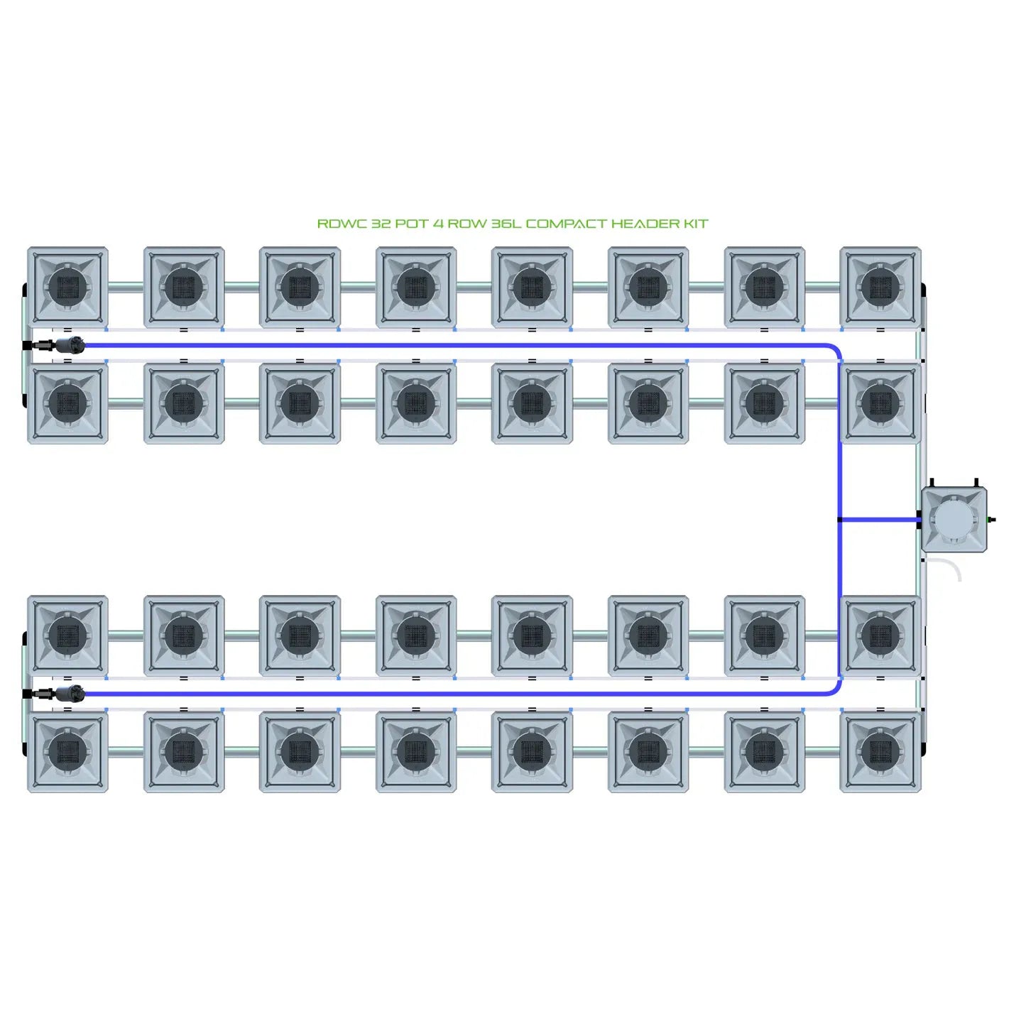 Alien Hydroponics RDWC 32 Pot 4 Row Kit