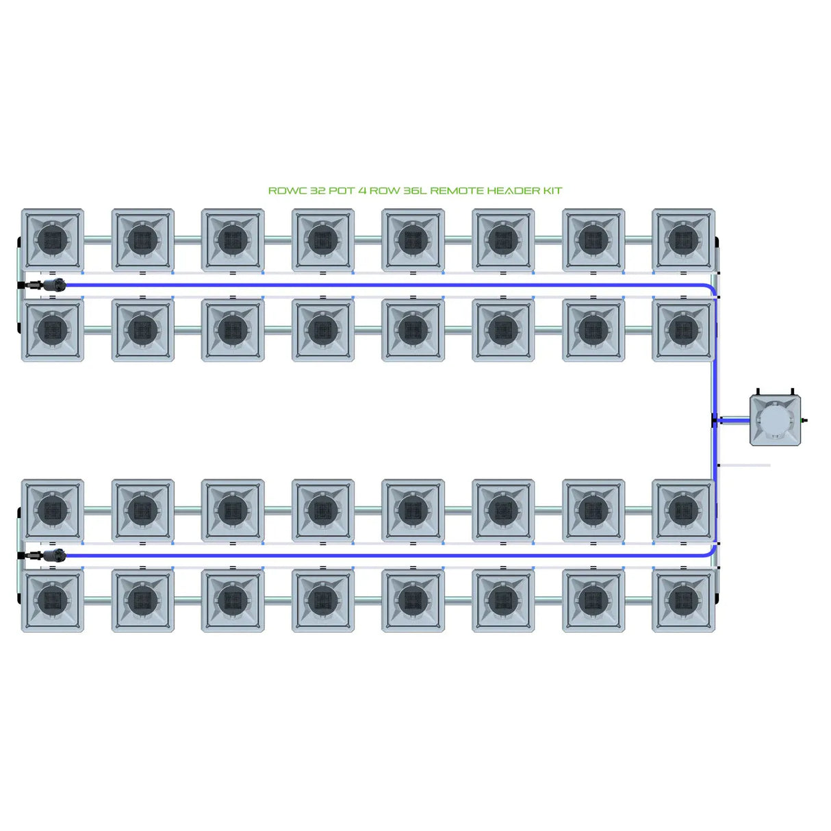 Alien Hydroponics RDWC 32 Pot 4 Row Kit