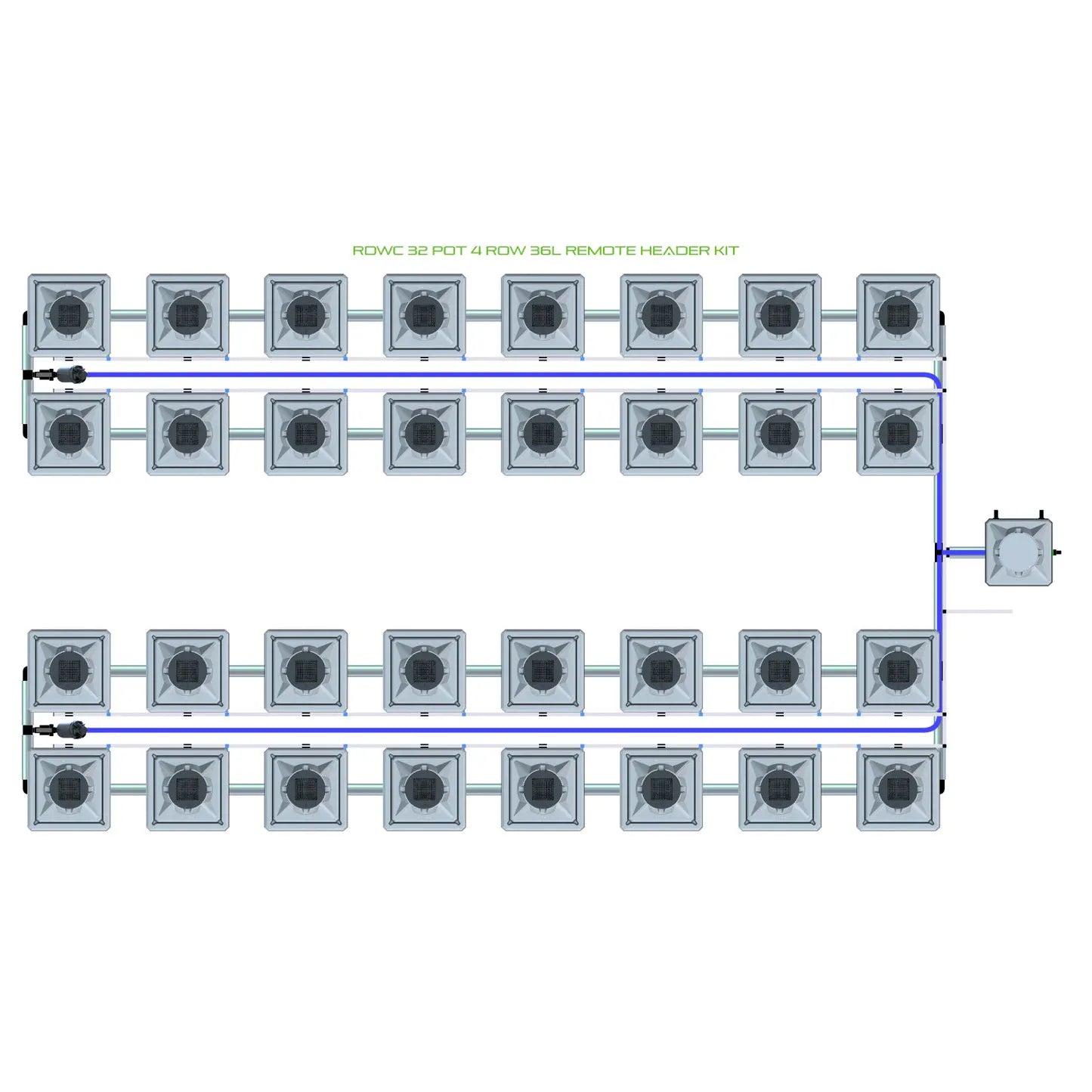 Alien Hydroponics RDWC 32 Pot 4 Row Kit