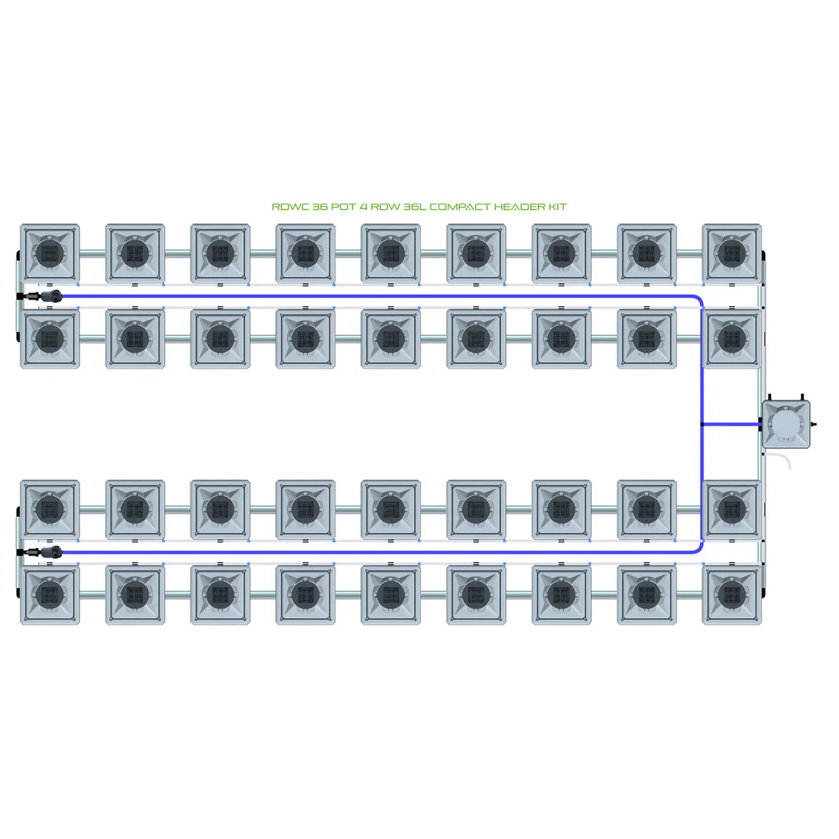 Alien Hydroponics RDWC 36 Pot 4 Row Kit