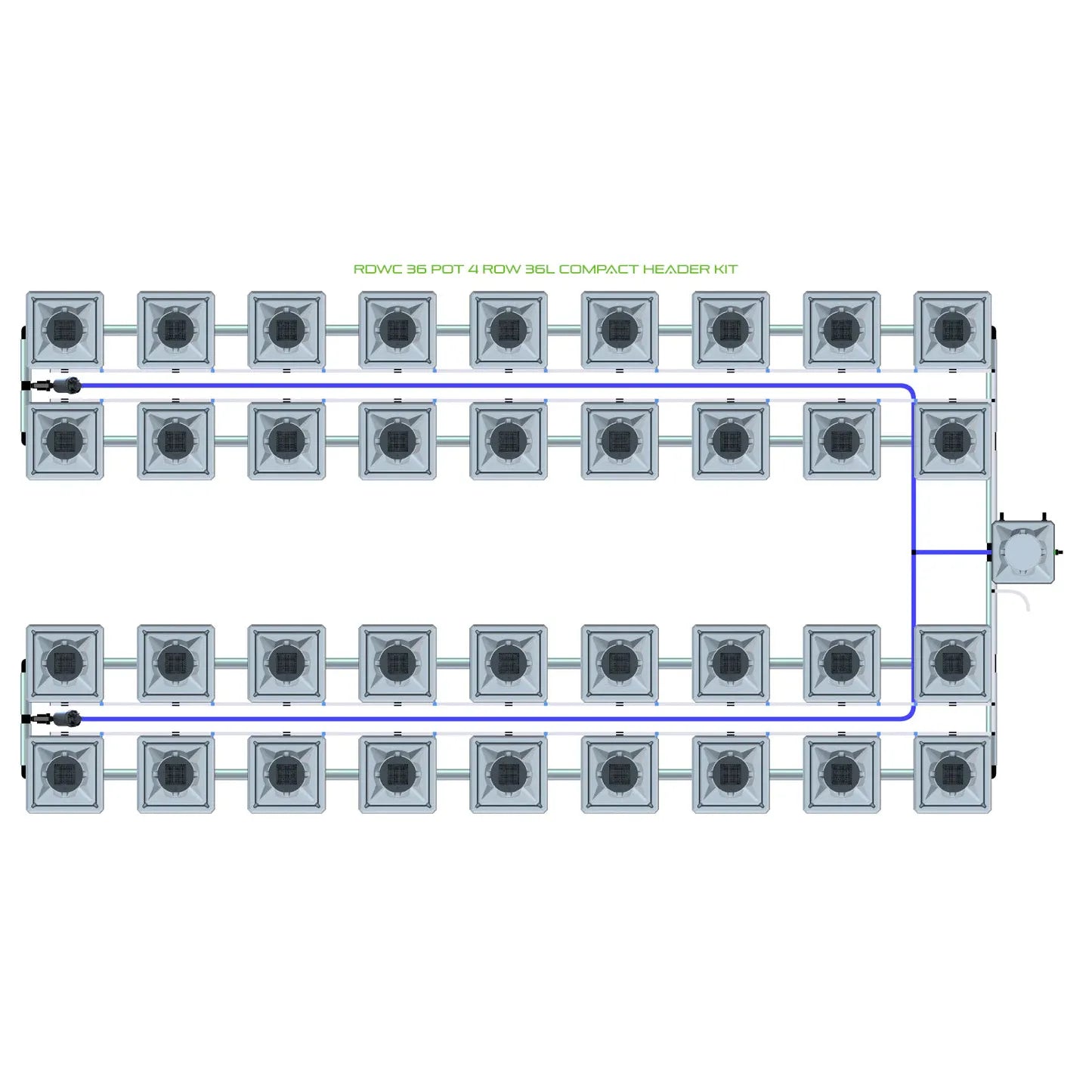 Alien Hydroponics RDWC 36 Pot 4 Row Kit