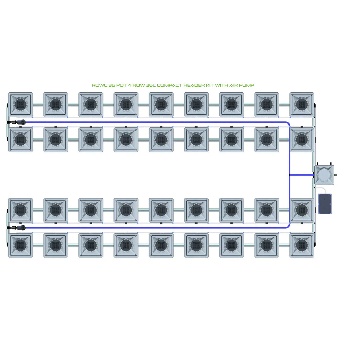 Alien Hydroponics RDWC 36 Pot 4 Row Kit