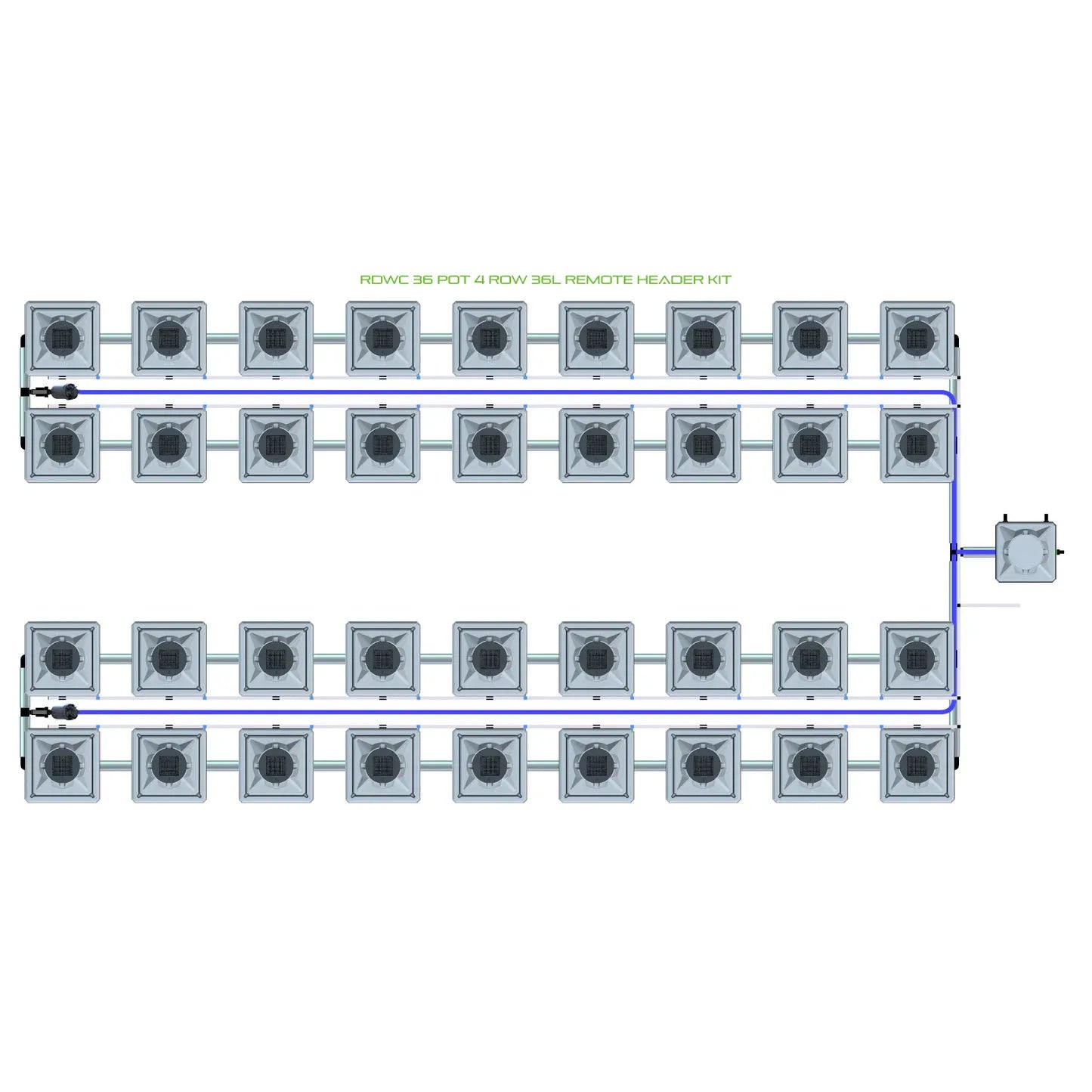 Alien Hydroponics RDWC 36 Pot 4 Row Kit
