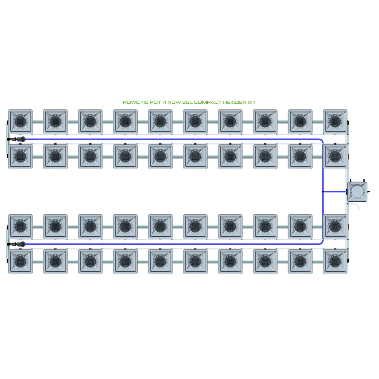 Alien Hydroponics RDWC 40 Pot 4 Row Kit