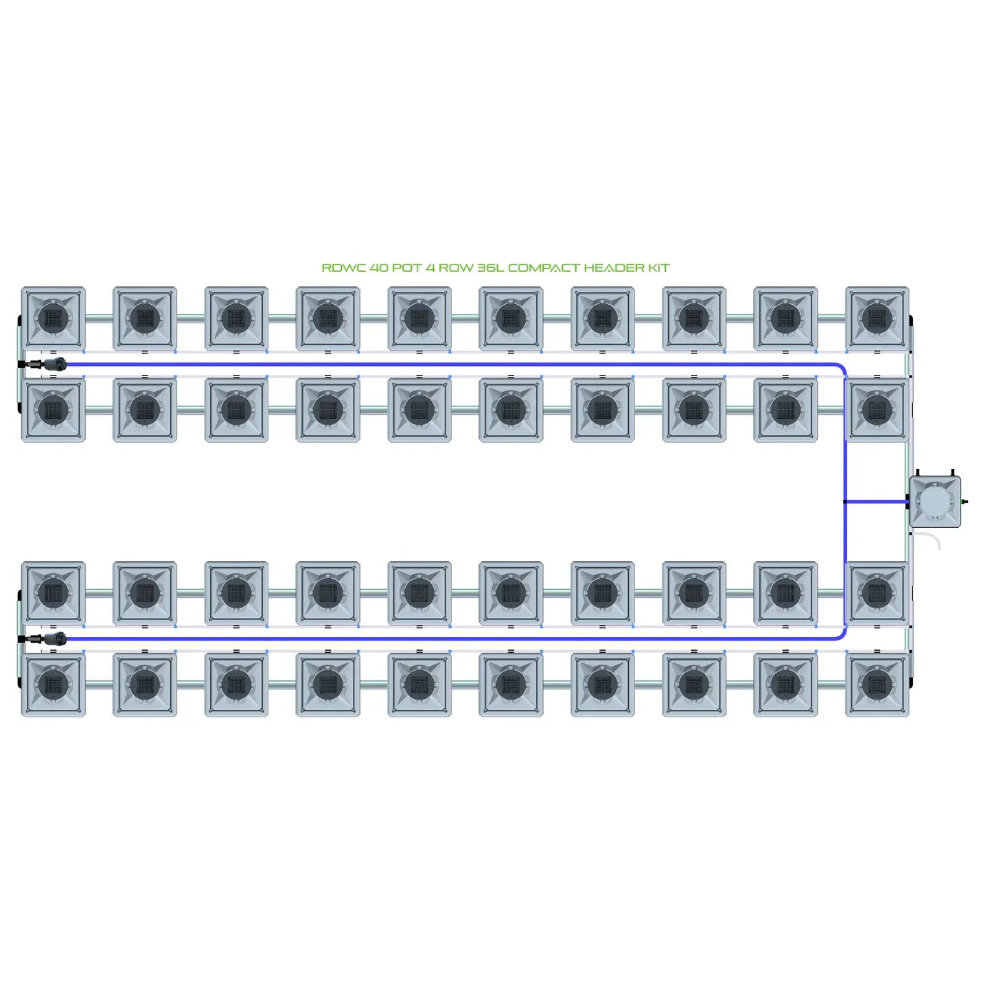 Alien Hydroponics RDWC 40 Pot 4 Row Kit