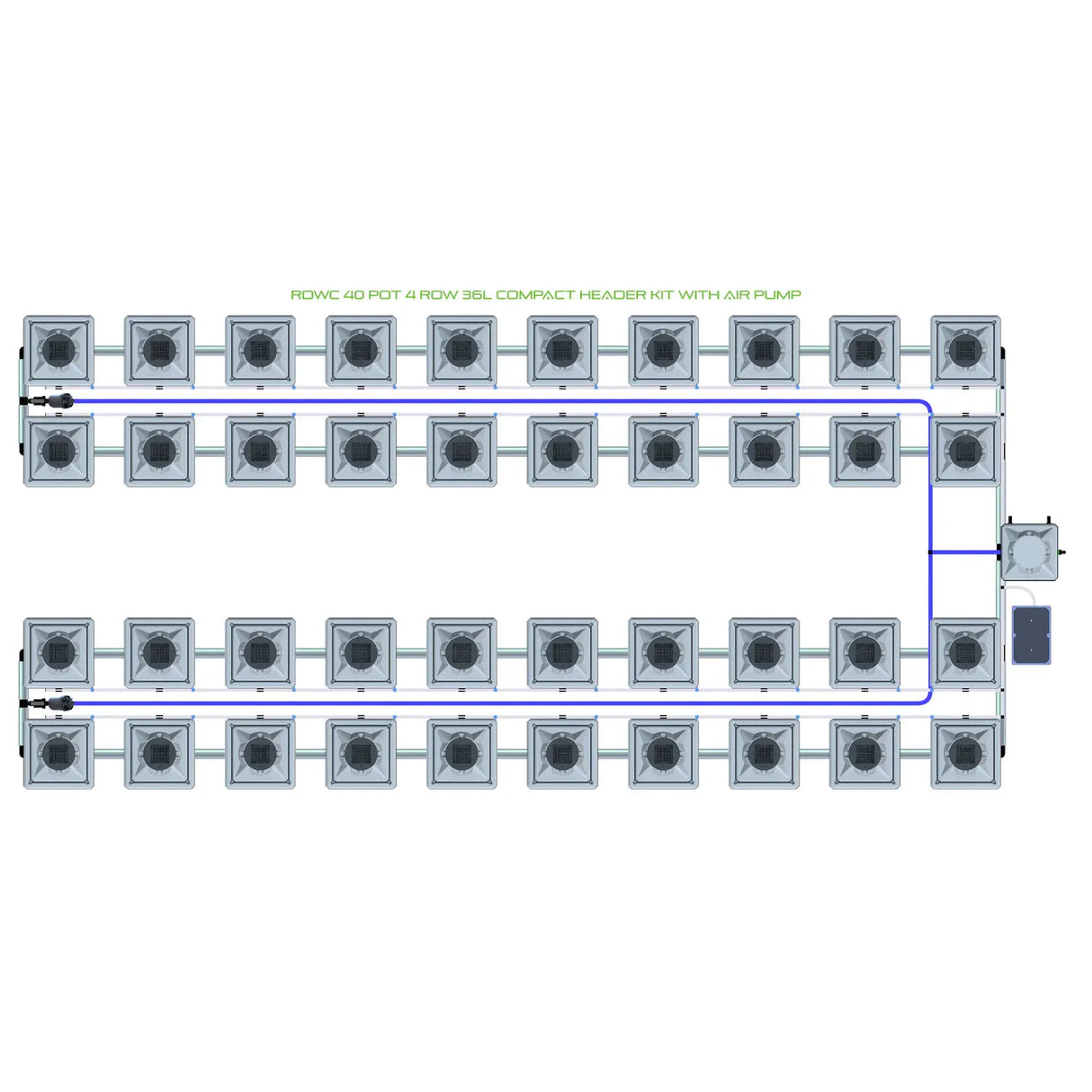 Alien Hydroponics RDWC 40 Pot 4 Row Kit