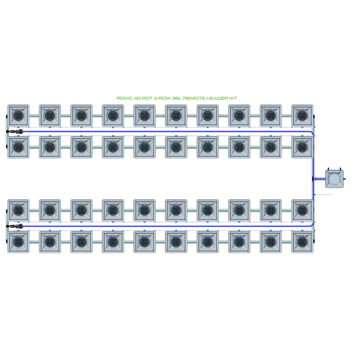 Alien Hydroponics RDWC 40 Pot 4 Row Kit