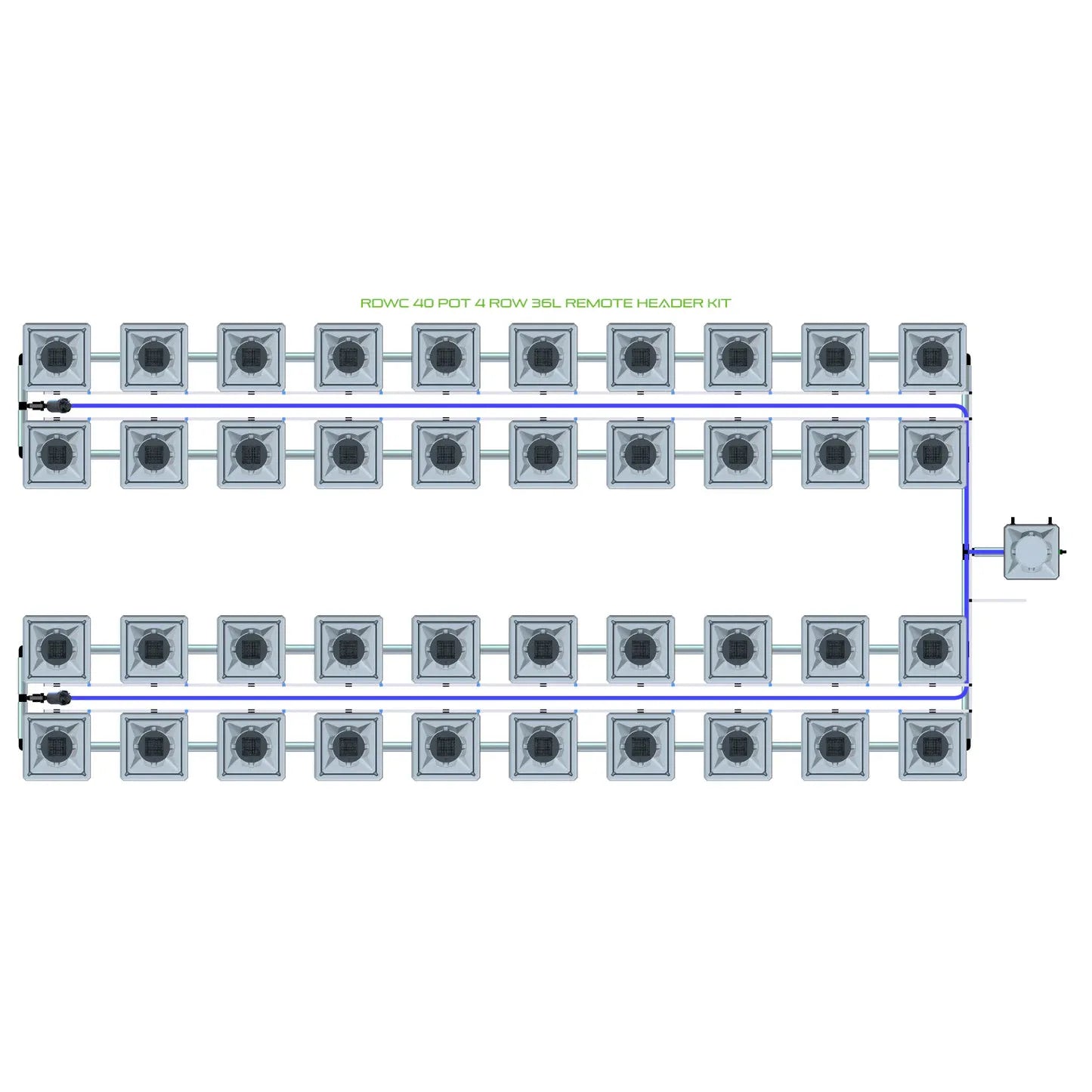 Alien Hydroponics RDWC 40 Pot 4 Row Kit