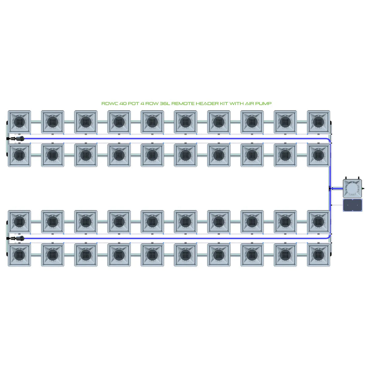Alien Hydroponics RDWC 40 Pot 4 Row Kit