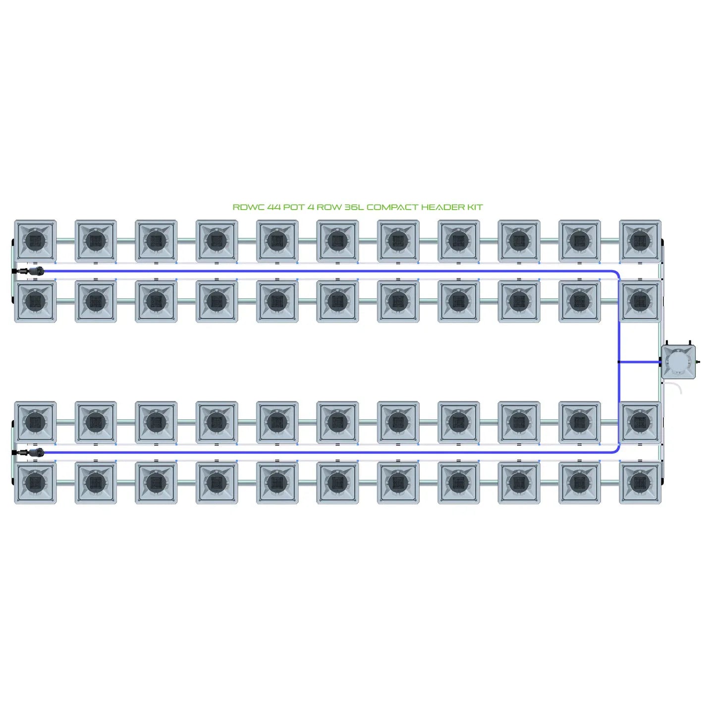 Alien Hydroponics RDWC 44 Pot 4 Row Kit