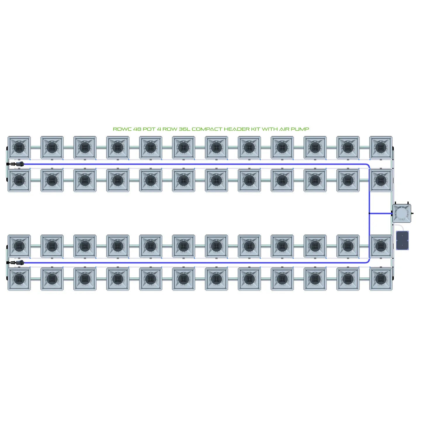 Alien Hydroponics RDWC 48 Pot 4 Row Kit