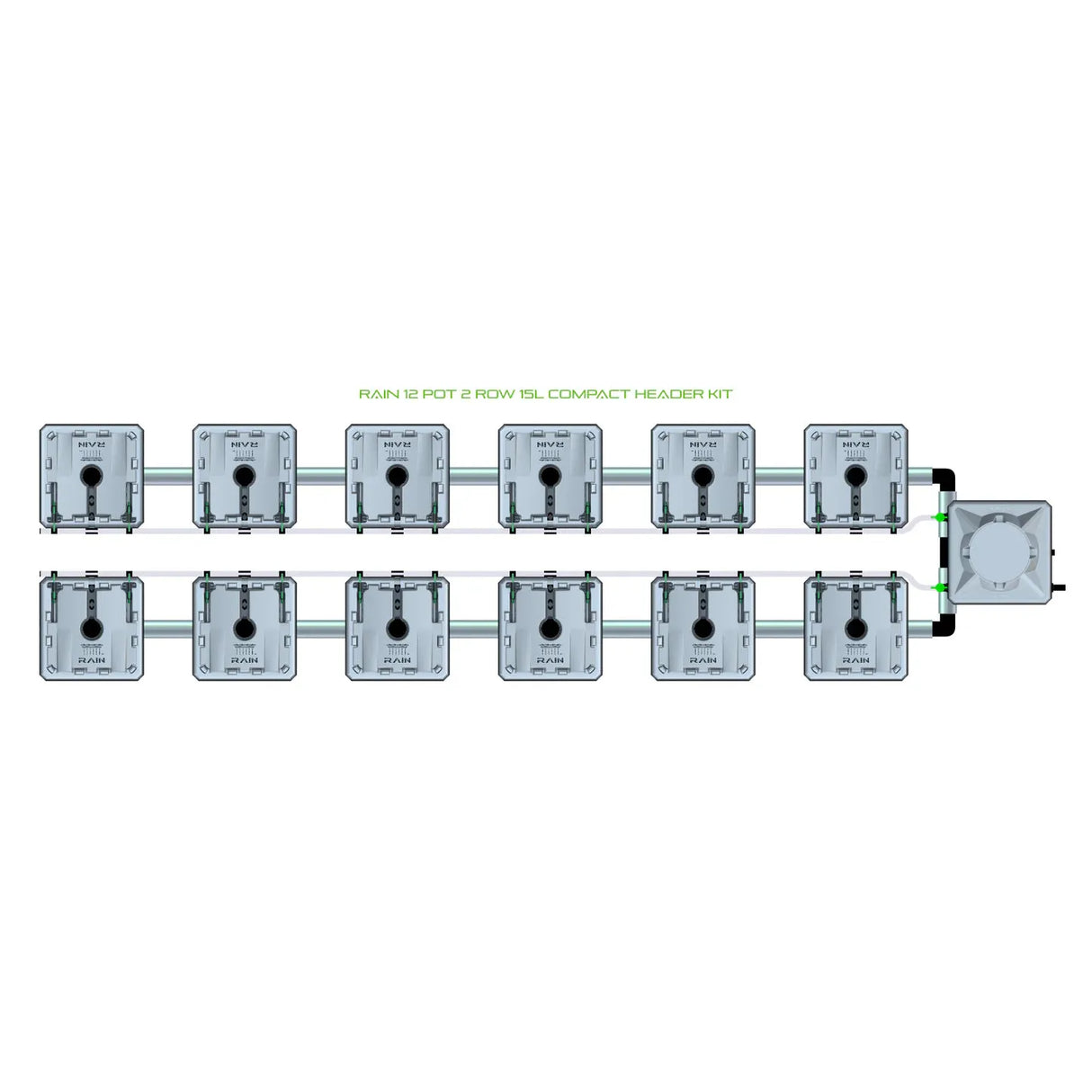 Alien Hydroponics RAIN 12 Pot 2 Row Kit