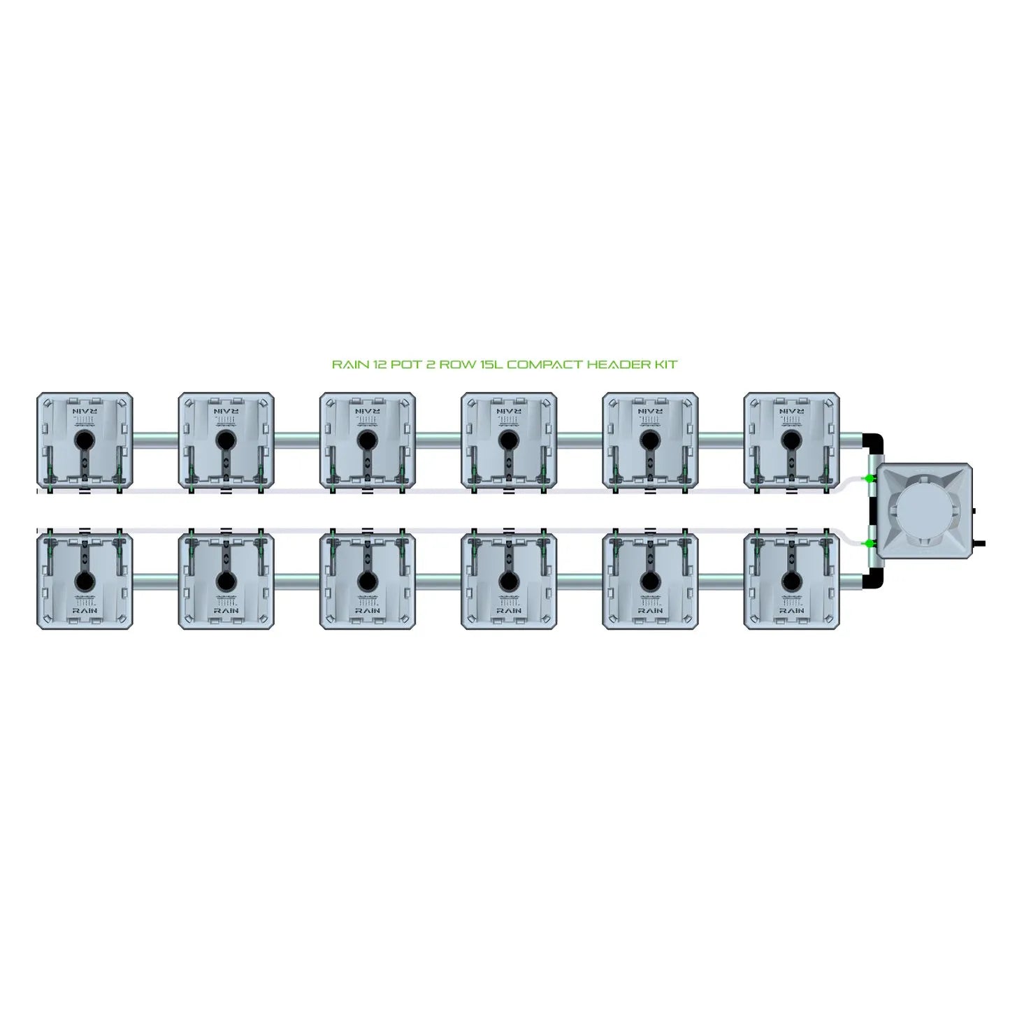 Alien Hydroponics RAIN 12 Pot 2 Row Kit