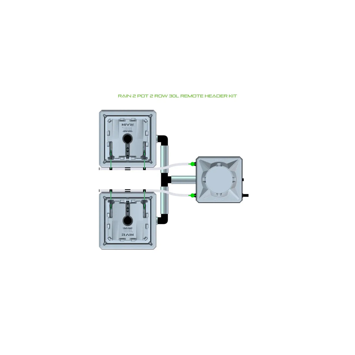 Alien Hydroponics RAIN 2 Pot 2 Row Kit