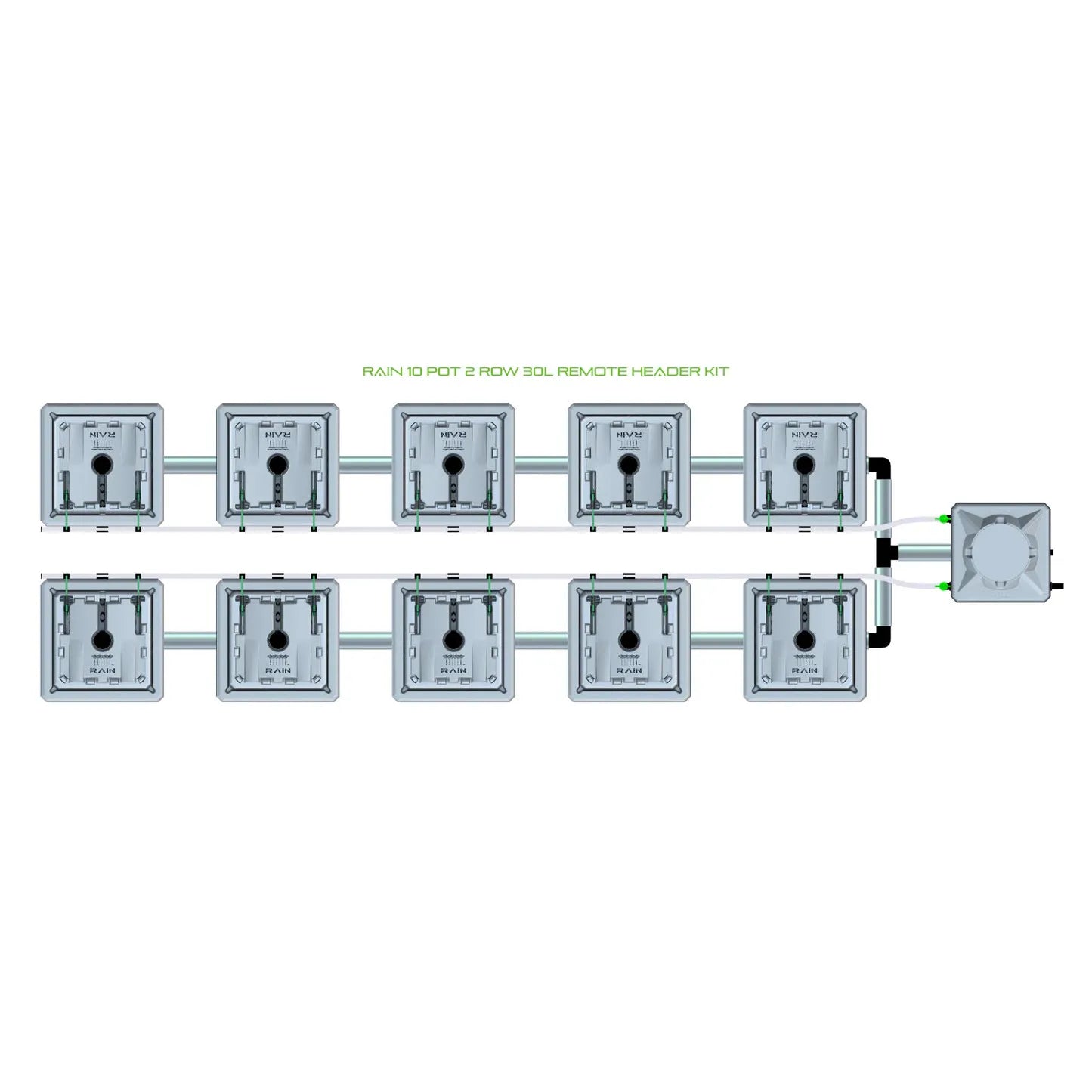 Alien Hydroponics RAIN 10 Pot 2 Row Kit
