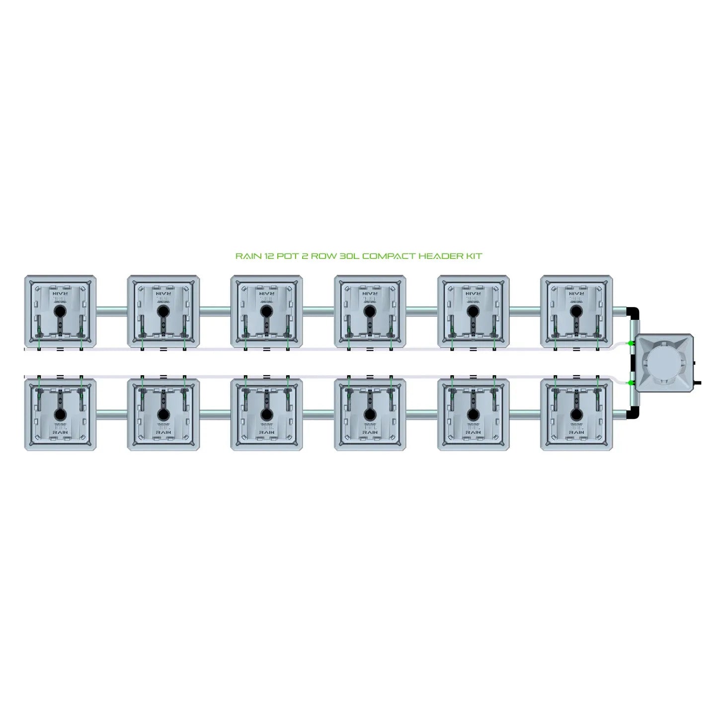 Alien Hydroponics RAIN 12 Pot 2 Row Kit