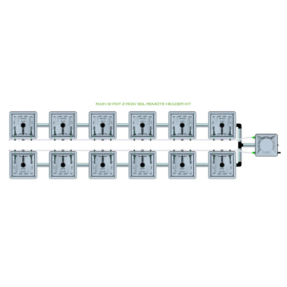 Alien Hydroponics RAIN 12 Pot 2 Row Kit
