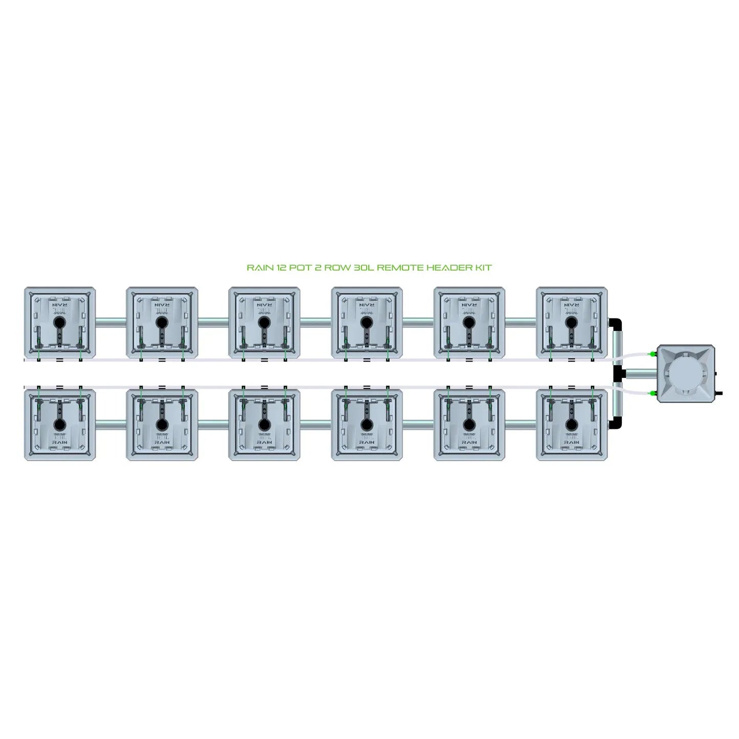 Alien Hydroponics RAIN 12 Pot 2 Row Kit