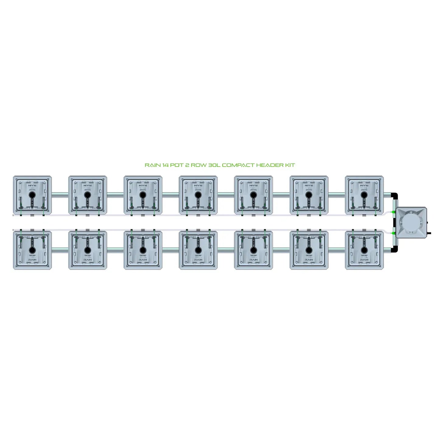 Alien Hydroponics RAIN 14 Pot 2 Row Kit