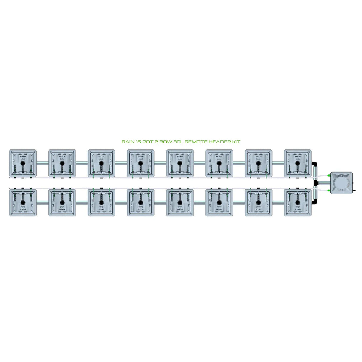 Alien Hydroponics RAIN 16 Pot 2 Row Kit