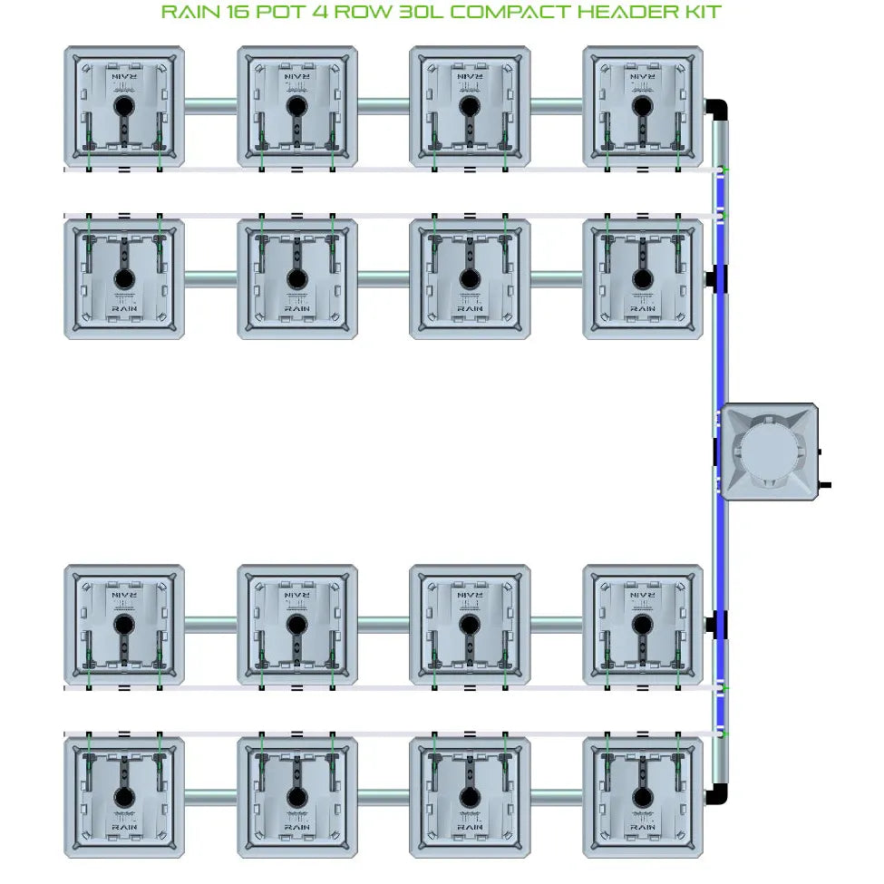Alien Hydroponics RAIN 16 Pot 4 Row Kit