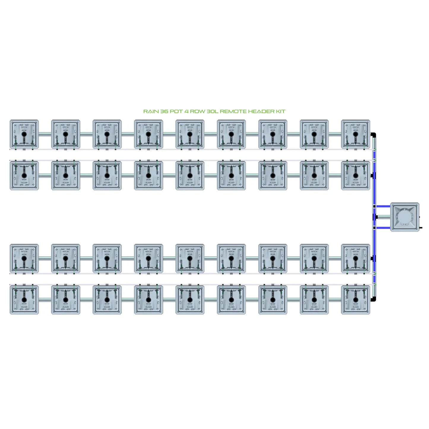 Alien Hydroponics RAIN 36 Pot 4 Row Kit